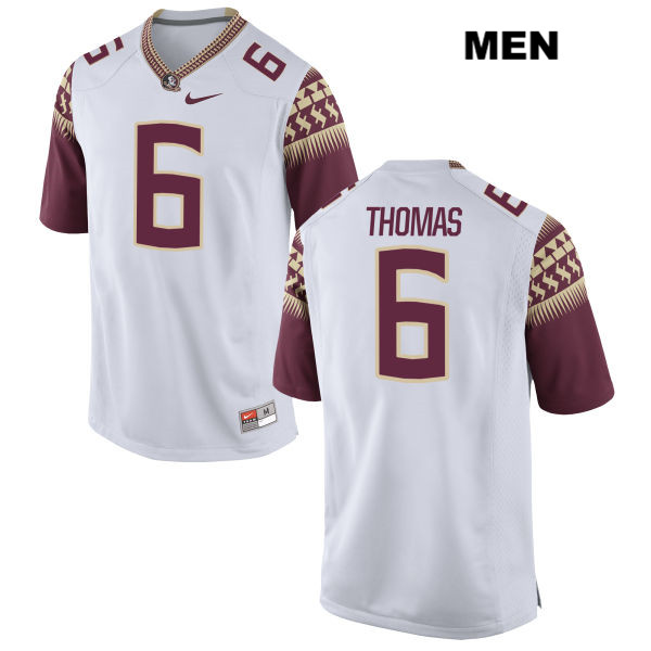 Men's NCAA Nike Florida State Seminoles #6 Matthew Thomas College White Stitched Authentic Football Jersey TTI8769WP